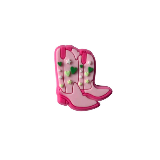 Pink Cowboy Boots Shoe Croc Charm